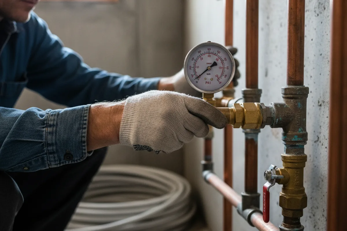 Pressure testing a repaired line during Water Line Repair in Lake Bluff